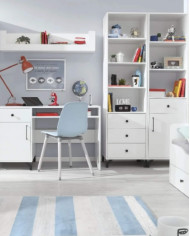 Półka wisząca Bergen BE12, Biały lux/ Biały połysk, MEBLAR