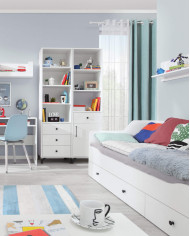 Półka wisząca Bergen BE12, Biały lux/ Biały połysk, MEBLAR