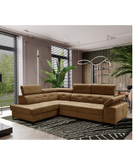 Super Cena! Narożnik Bergamo, funkcja spania, pojemnik, regulowane zagłówki i podłokietnik, Antex