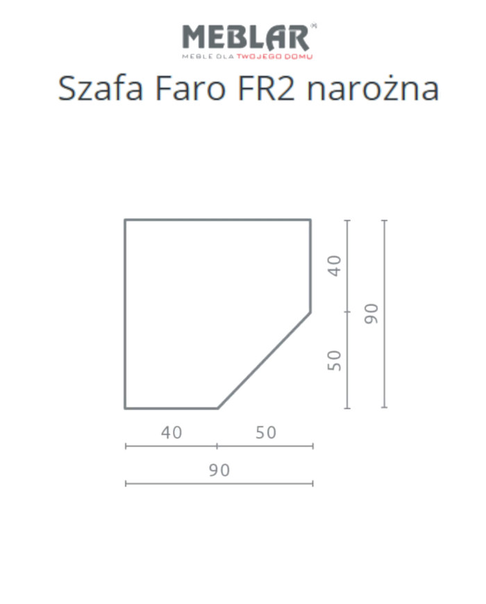 Szafa Faro FR2, narożna, dwudrzwiowa, Biały lux/ Dąb artisan/ Szary, MEBLAR