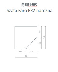 Szafa Faro FR2, narożna, dwudrzwiowa, Biały lux/ Dąb artisan/ Szary, MEBLAR