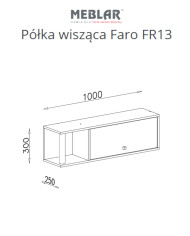 Półka wisząca Faro FR13, wnęka regałowa, drzwiczki, Biały lux/ Dąb artisan/ Szary, MEBLAR