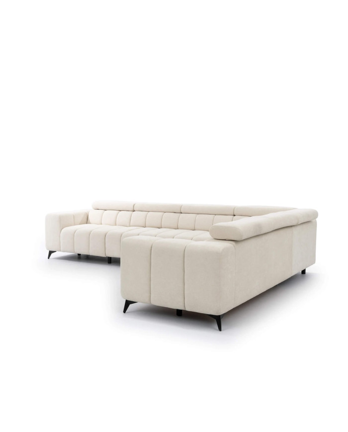 Narożnik Ragusso XL, 1B+3F+R+3SB, funkcja spania, pojemnik, regulowane zagłówki, Stagra