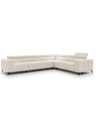 Narożnik Ragusso XL, 1B+3F+R+3SB, funkcja spania, pojemnik, regulowane zagłówki, Stagra