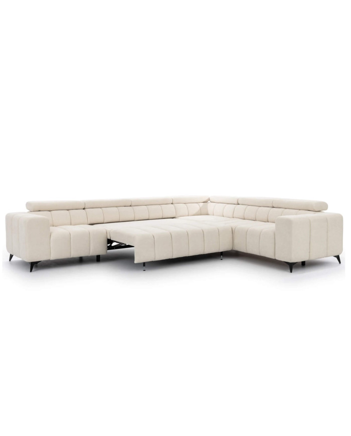 Narożnik Ragusso XL, 1B+3F+R+3SB, funkcja spania, pojemnik, regulowane zagłówki, Stagra