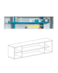 Półka wisząca Mobi MO15, wnęki regałowe, Biały lux/ Turkus, MEBLAR