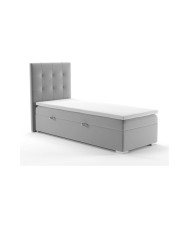 Łóżko kontynentalne Massimo 90x200, tapicerowane, materac, pojemnik, topper-1
