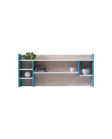 Półka wisząca Planet PL11, Biały lux/ Dąb/ Morski, MEBLAR