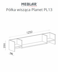 Półka wisząca Planet PL13, Czarny/ Dąb/ Beż, MEBLAR
