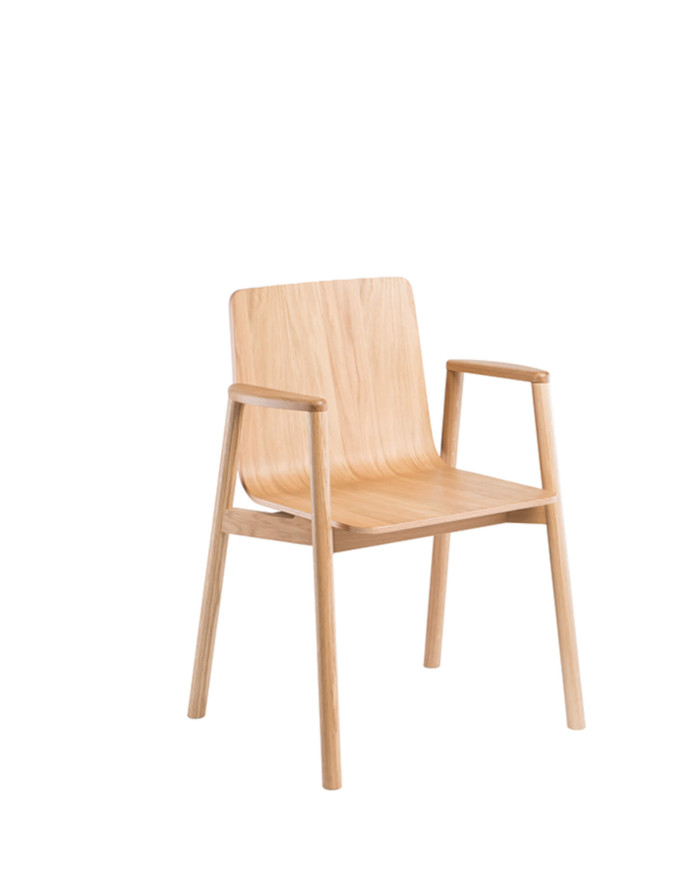 Krzesło z podłokietnikami B-2302 ATU, bukowe, twarde siedzisko i oparcie, FAMEG