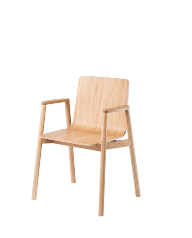 Krzesło z podłokietnikami B-2302 ATU, bukowe, twarde siedzisko i oparcie, FAMEG