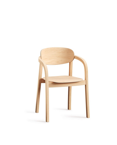 Krzesło z podłokietnikami B-2324 LINIA, bukowe, twarde siedzisko i oparcie, FAMEG