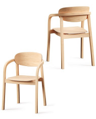 Krzesło z podłokietnikami B-2324 LINIA, bukowe, twarde siedzisko i oparcie, FAMEG
