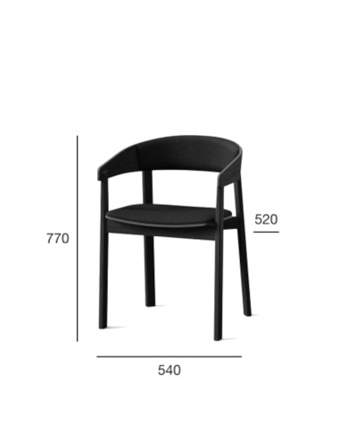 Krzesło z podłokietnikami B-2320 NORD, bukowe, twarde siedzisko i oparcie, FAMEG