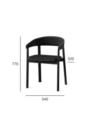 Krzesło z podłokietnikami B-2320 NORD, bukowe, twarde siedzisko i oparcie, FAMEG