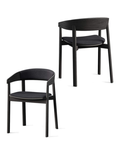 Krzesło z podłokietnikami B-2320/1 NORD, bukowe, tapicerowane siedzisko, FAMEG