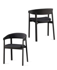 Krzesło z podłokietnikami B-2320/1 NORD, bukowe, tapicerowane siedzisko, FAMEG