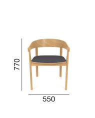 Krzesło z podłokietnikami B-2320/1 NORD, bukowe, tapicerowane siedzisko, FAMEG