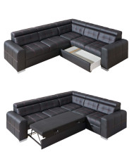 Narożnik Irys 1, funkcja spania, pojemnik, regulowane zagłówki, DOLMAR