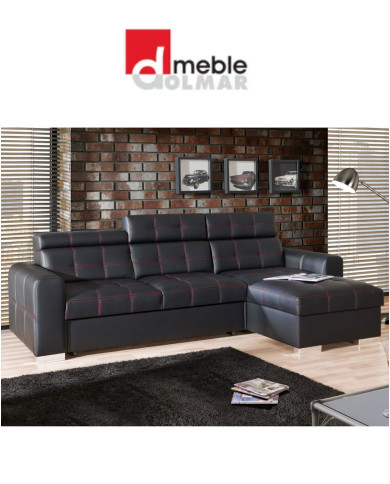 Narożnik Irys 2, funkcja spania, pojemnik, regulowane zagłówki, DOLMAR