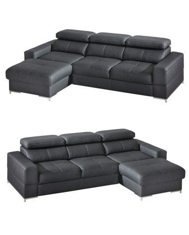 Narożnik Bazalt 1, funkcja spania, pojemnik, regulowane zagłówki, DOLMAR