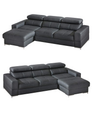 Narożnik Bazalt 1, funkcja spania, pojemnik, regulowane zagłówki, DOLMAR