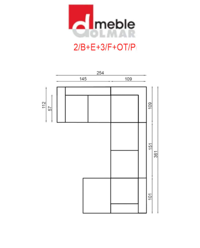Narożnik Bazalt 2, funkcja spania, pojemnik, regulowane zagłówki, DOLMAR
