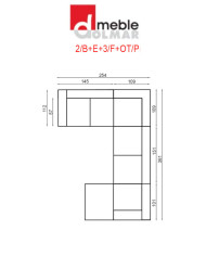 Narożnik Bazalt 2, funkcja spania, pojemnik, regulowane zagłówki, DOLMAR