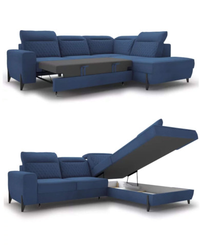 Narożnik Fresh 2, funkcja spania, pojemnik, regulowane zagłówki, DOLMAR