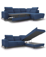 Narożnik Fresh 2, funkcja spania, pojemnik, regulowane zagłówki, DOLMAR