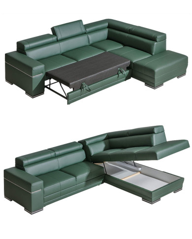 Narożnik Parys 1, funkcja spania, pojemnik, regulowane zagłówki, DOLMAR