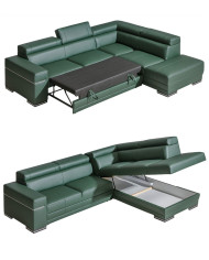 Narożnik Parys 1, funkcja spania, pojemnik, regulowane zagłówki, DOLMAR