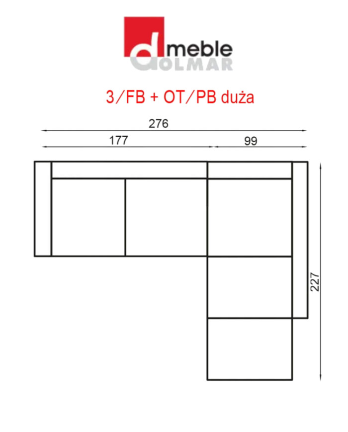 Narożnik Parys 1, funkcja spania, pojemnik, regulowane zagłówki, DOLMAR