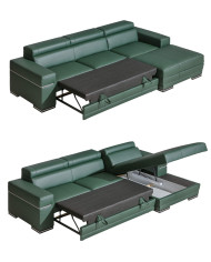 Narożnik Parys 2, funkcja spania, pojemnik, regulowane zagłówki, DOLMAR