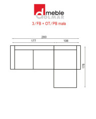 Narożnik Parys 2, funkcja spania, pojemnik, regulowane zagłówki, DOLMAR