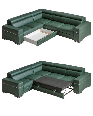 Narożnik Parys 3, funkcja spania, pojemnik, regulowane zagłówki, DOLMAR