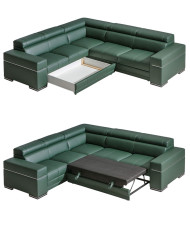 Narożnik Parys 3, funkcja spania, pojemnik, regulowane zagłówki, DOLMAR