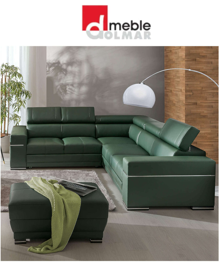 Narożnik Parys 3, funkcja spania, pojemnik, regulowane zagłówki, DOLMAR