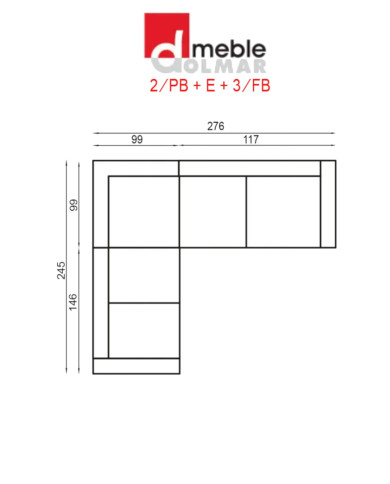Narożnik Parys 3, funkcja spania, pojemnik, regulowane zagłówki, DOLMAR