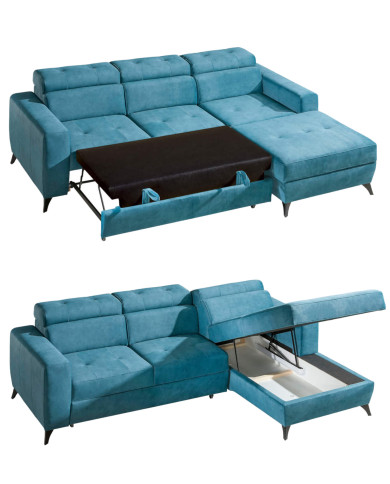 Narożnik Portland, funkcja spania, pojemnik, regulowane zagłówki, DOLMAR