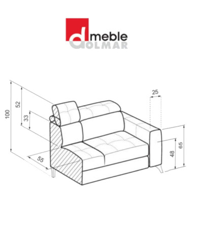 Narożnik Portland, funkcja spania, pojemnik, regulowane zagłówki, DOLMAR