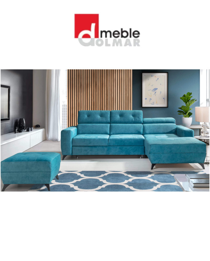 Narożnik Portland, funkcja spania, pojemnik, regulowane zagłówki, DOLMAR