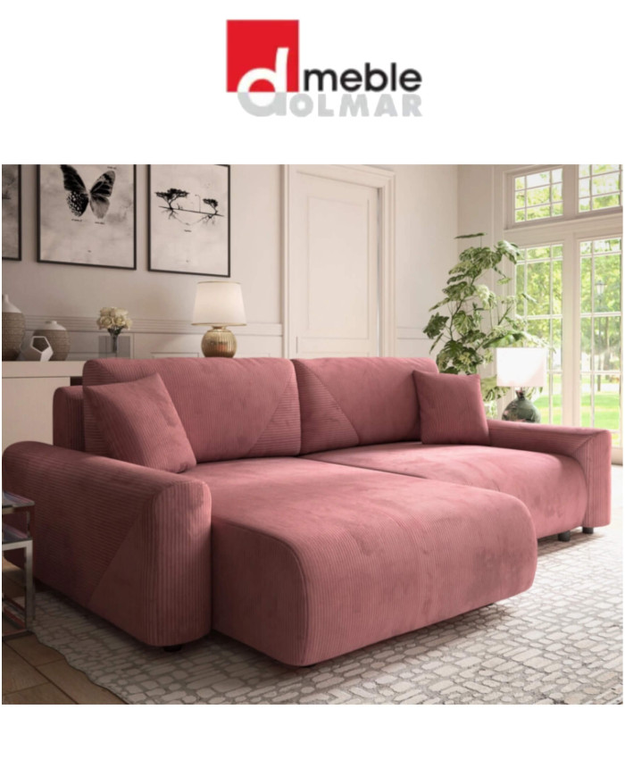 Narożnik Rima OT/B+2/FB, funkcja spania, pojemnik, DOLMAR