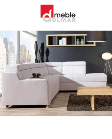 Narożnik modułowy Oskar 2, funkcja spania, pojemnik, regulowane zagłówki, DOLMAR