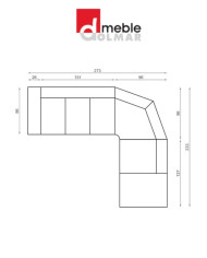 Narożnik modułowy Oskar 2, funkcja spania, pojemnik, regulowane zagłówki, DOLMAR