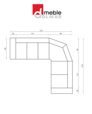 Narożnik modułowy Oskar 1, funkcja spania, pojemnik, regulowane zagłówki, DOLMAR