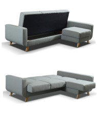 Narożnik Aramis, funkcja spania, pojemnik, DOLMAR