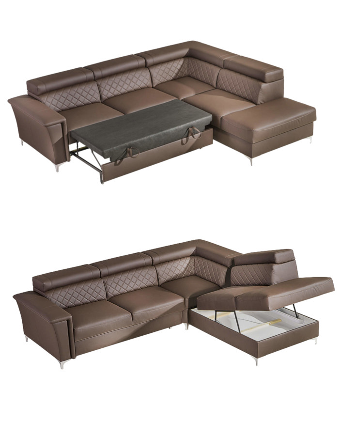 Narożnik Garry 1, funkcja spania, pojemnik, regulowane zagłówki, DOLMAR