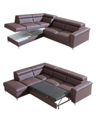 Narożnik Garry 2, funkcja spania, duży pojemnik, regulowane zagłówki, DOLMAR