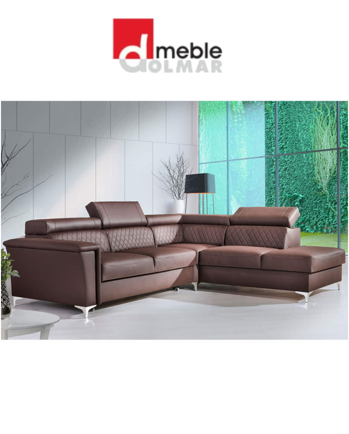 Narożnik Garry 2, funkcja spania, duży pojemnik, regulowane zagłówki, DOLMAR